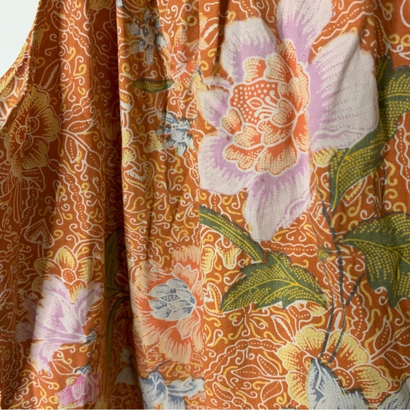 NWT Indonesia Made Mataram Rumah Batik Floral High Neck Summer Dress - Picture 9 of 10